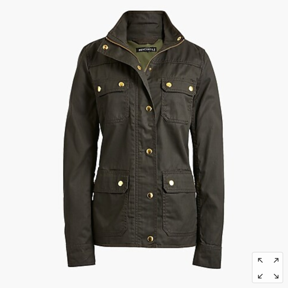 J Crew Resin-coated twill jacket